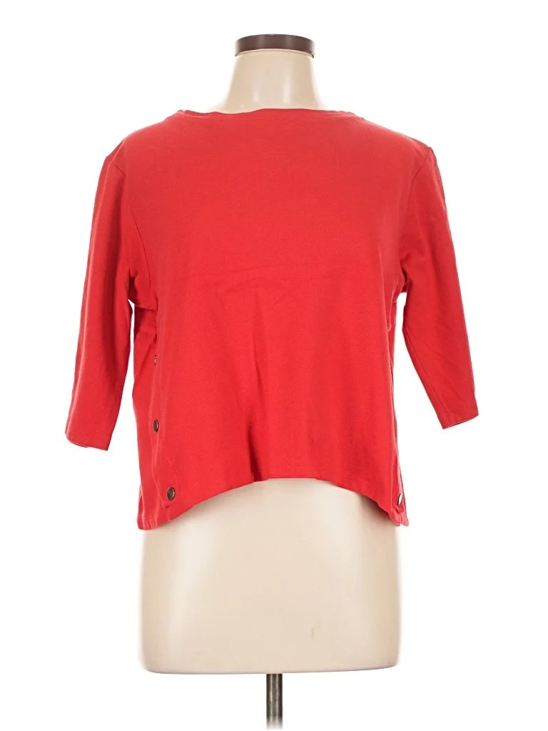Lolita 3/4 Sleeve Top Red Boatneck Tops - Used - Size Large