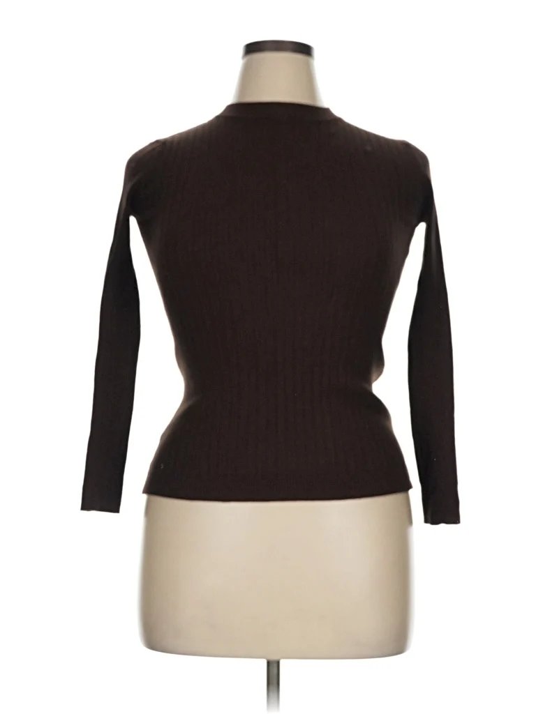 Story 3/4 Sleeve Top Brown Turtleneck Tops - Used - Size X-Large