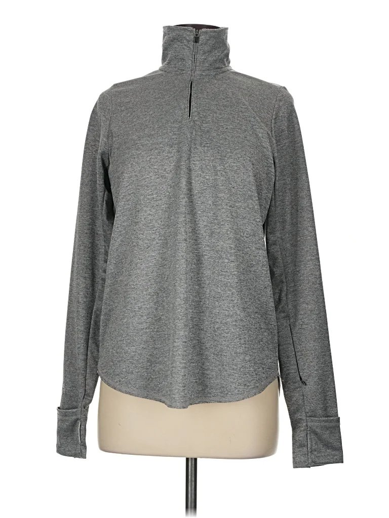 Bend Long Sleeve Turtleneck: Gray Tops - Size Medium