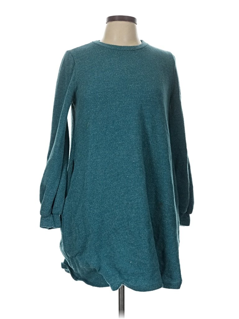 Perfect Casual Dress - Sweater Dress: Teal Dresses - Used - Size Large
