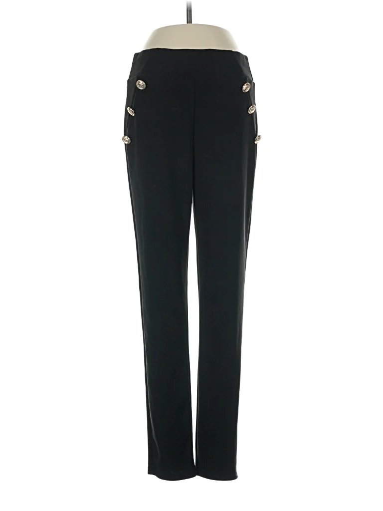 Elizabeth & Nichole Dress Pants - Mid/Reg Rise: Black Bottoms - Size Small