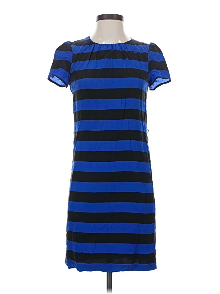 Pippa Casual Dress - Shift: Blue Stripes Pattern Dresses - Used - Size 0