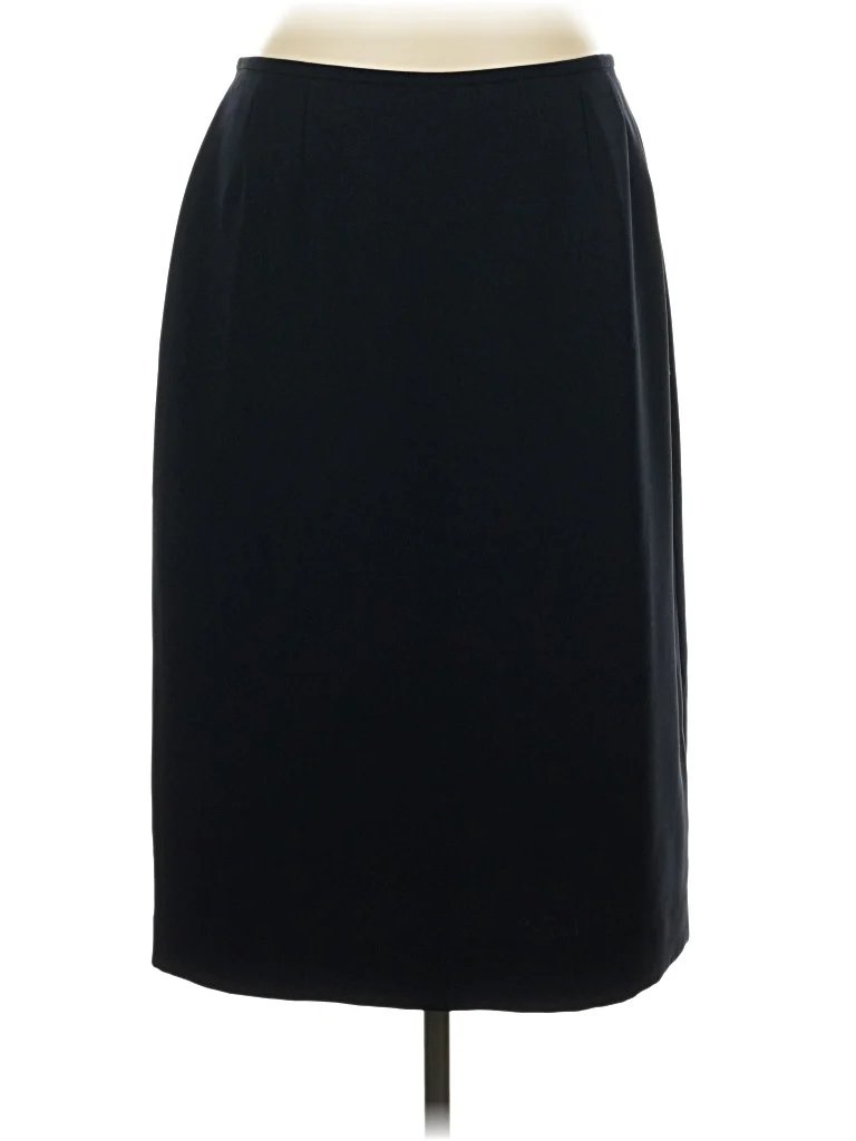 Suit Studio Formal Skirt: Black Solid Pattern Bottoms - Size 12
