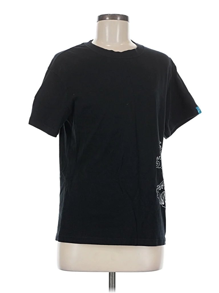 Kai Active T-Shirt: Black Solid Pattern Activewear - Size Medium