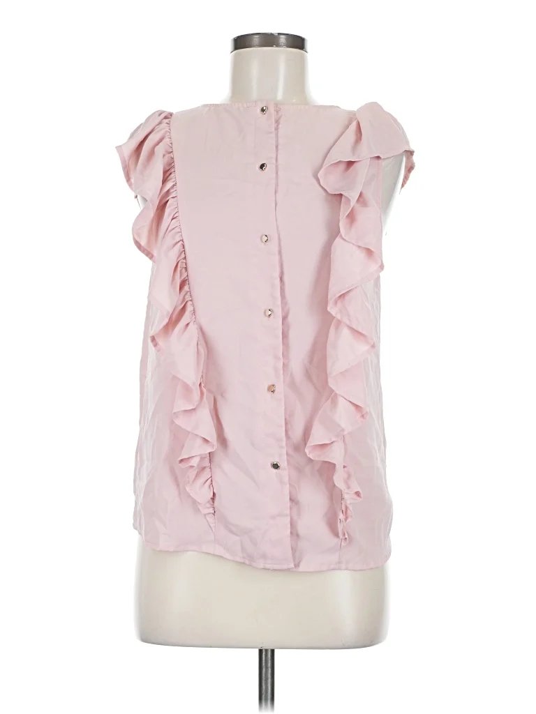 Maison Garrison Sleeveless Blouse: Pink Tops - Size Medium