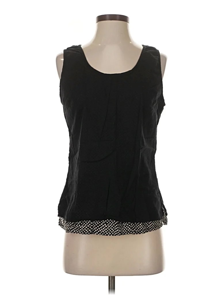 Yaza Sleeveless Blouse: Black Tops - Size Small