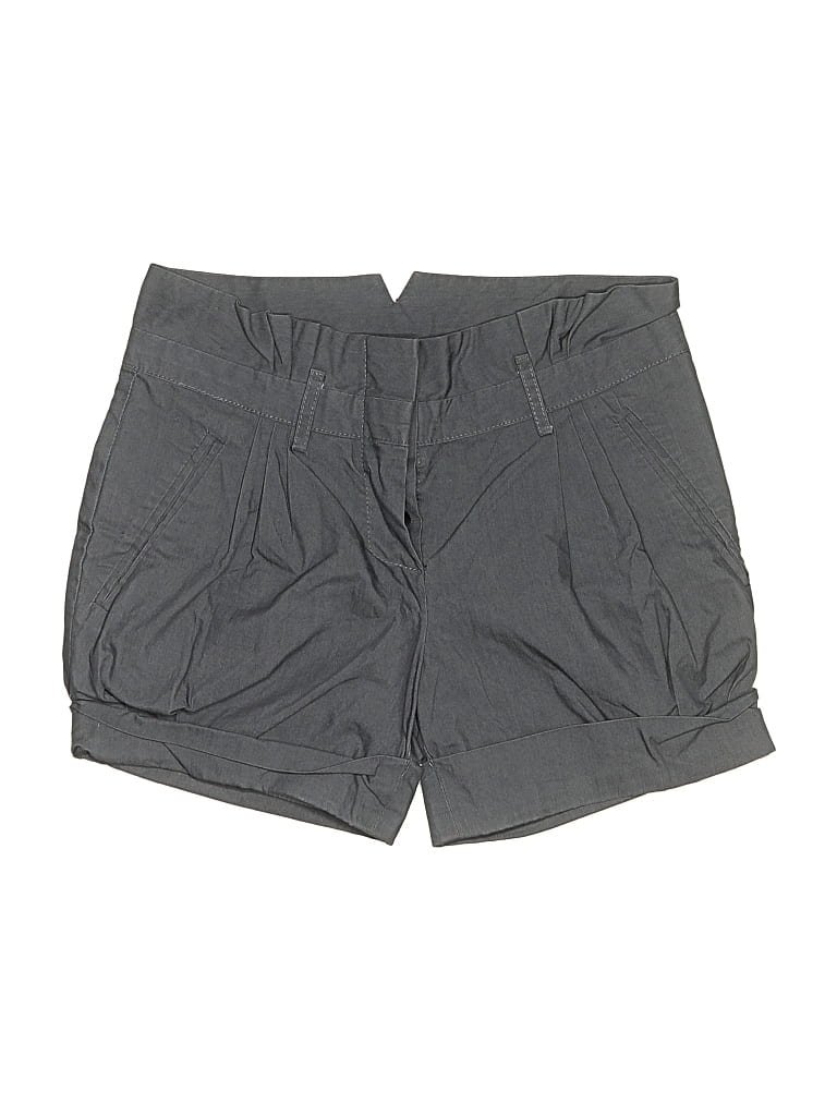 Mary Jane Shorts: Gray Solid Pattern Bottoms - Size 36