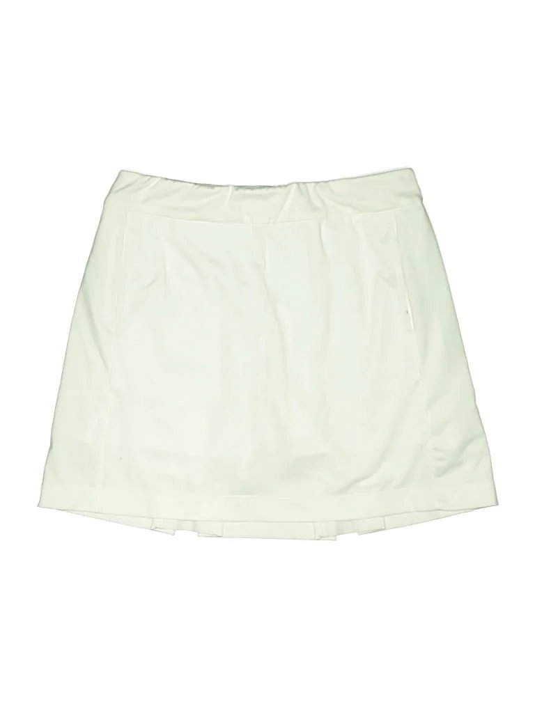 EP New York Casual Skirt: Ivory Solid Pattern Bottoms - Size Small