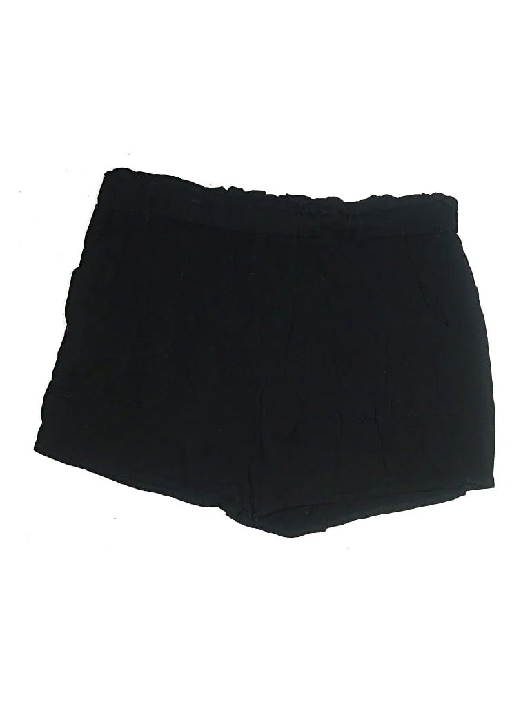 Shinestar Shorts: Black Solid Pattern Bottoms - Size X-Large