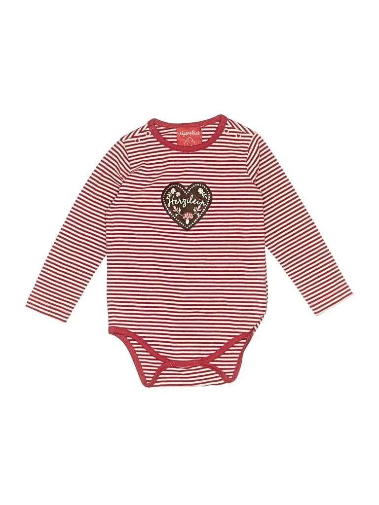 BONDI Long Sleeve Onesie: Pink Bottoms - Size 80
