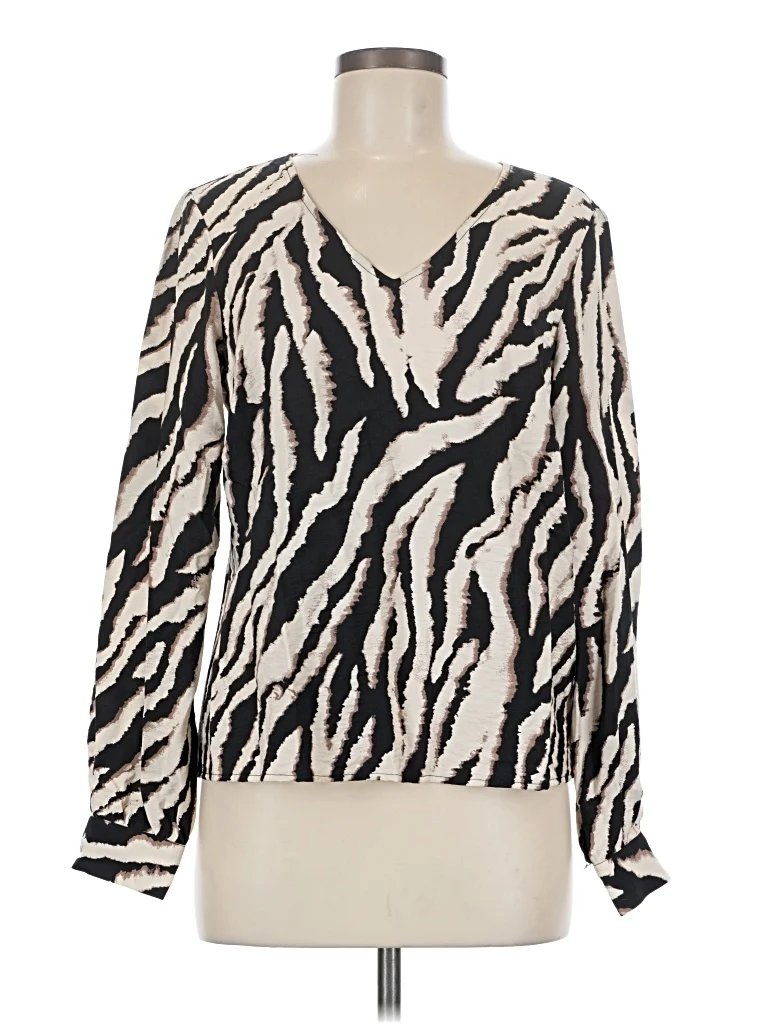 .OBJECT Long Sleeve Blouse: Black Tops - Size 38