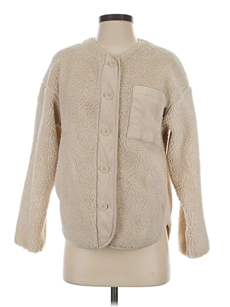 Uni Faux Fur Jacket: Ivory Jackets & Outerwear - Size X-Small
