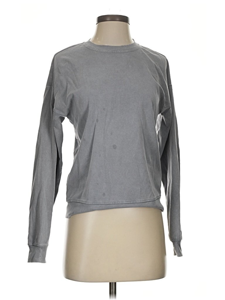 udel new york Long Sleeve T-Shirt: Gray Tops - Size 2X-Small