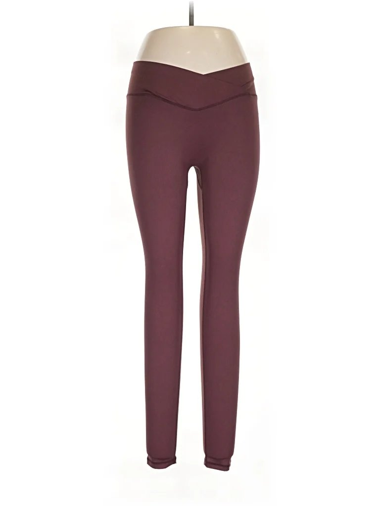 Don't Eat The Homies Yoga Pants - High Rise: Burgundy Activewear - Size Large