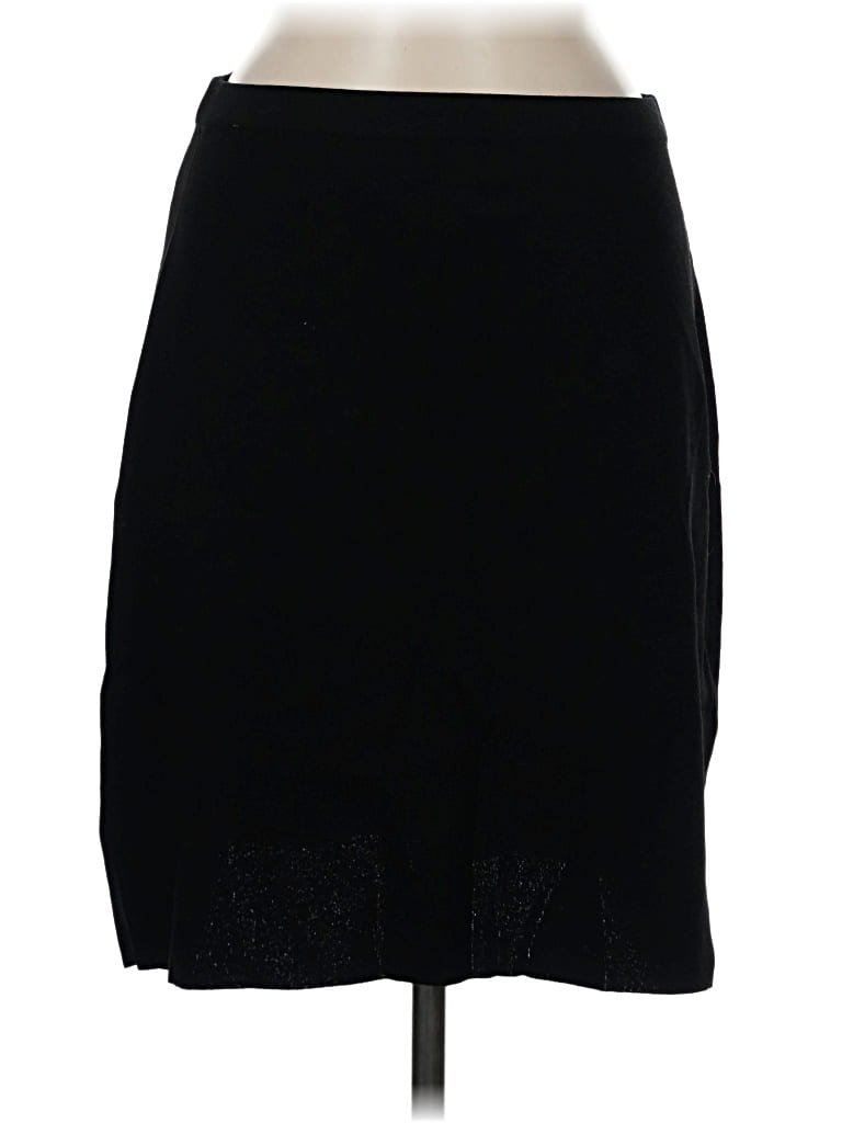 Pierri Casual Skirt: Black Solid Pattern Bottoms - Size Medium