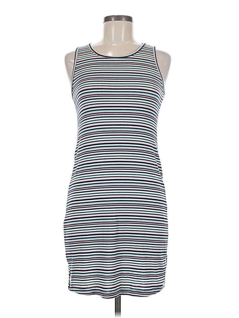 Splendid x Gray Malin Casual Dress - Bodycon: Blue Stripes Pattern Dresses - Used - Size Medium