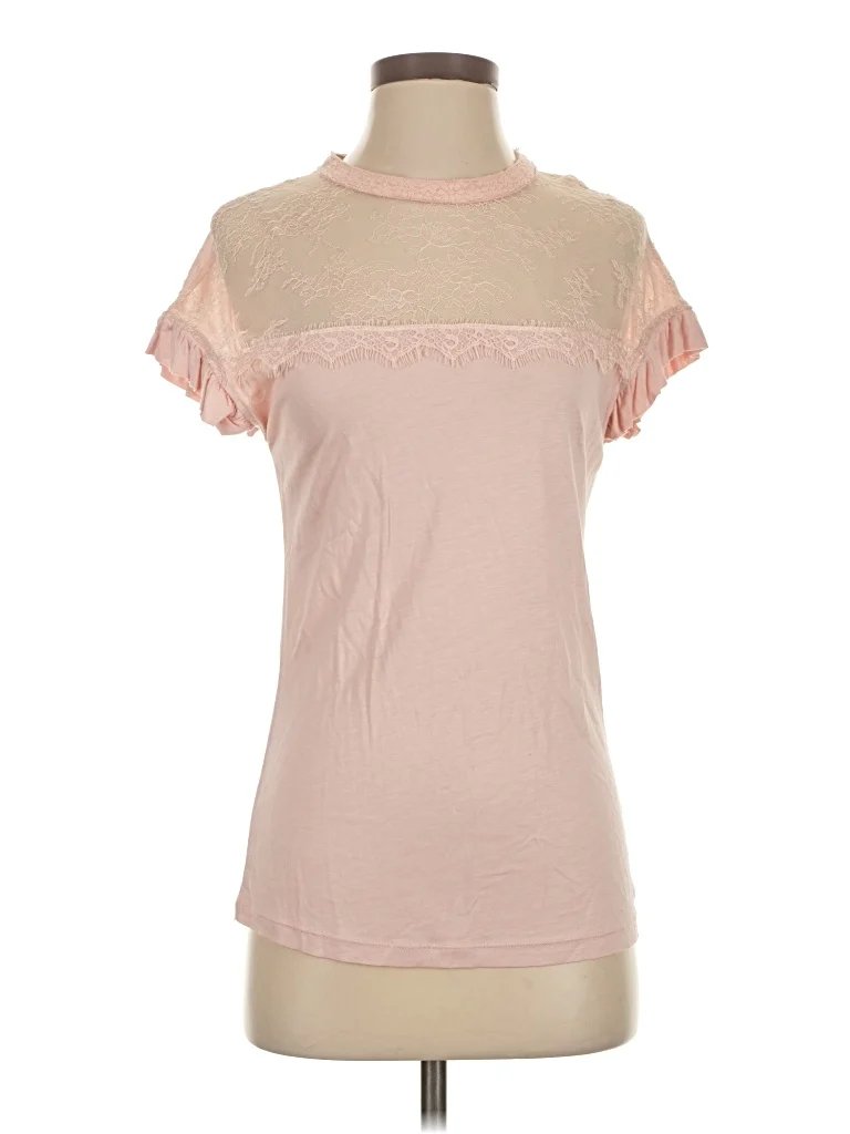 Castro Short Sleeve Top Pink Mock Neckline Tops - Used - Size 1