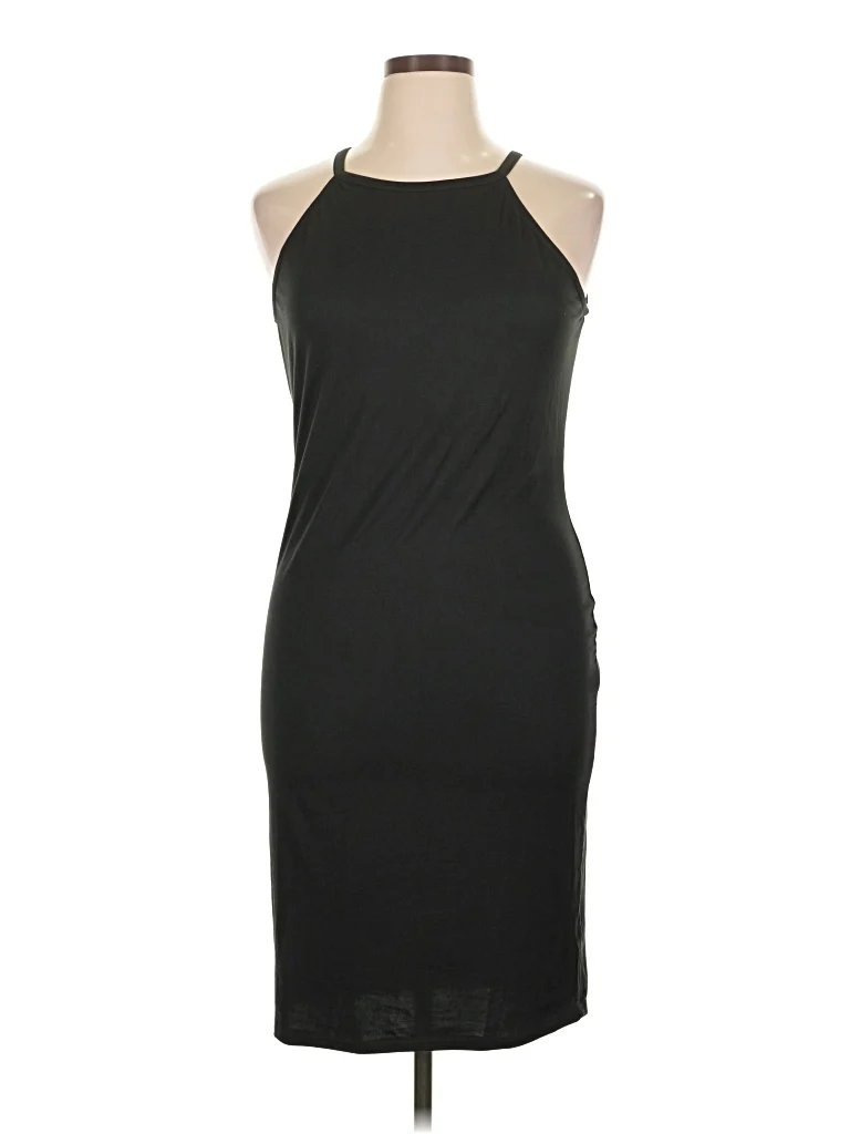 Rouge Cocktail Dress - Bodycon: Black Solid Pattern Dresses - Used - Size 1X