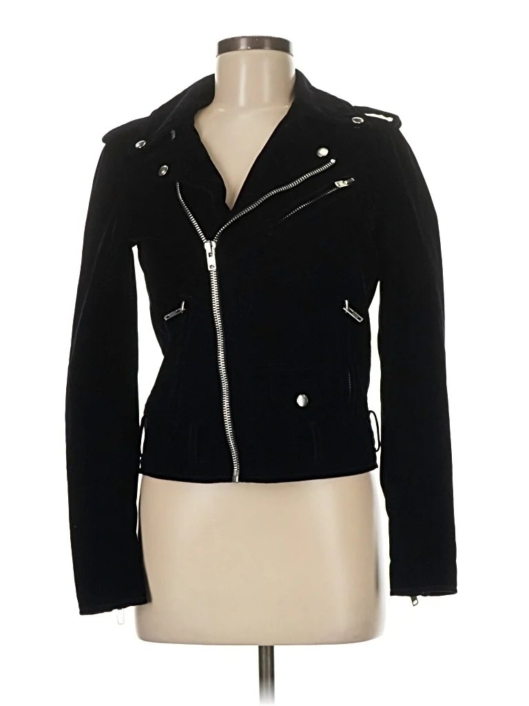 Meotine Jacket: Black Jackets & Outerwear - Size Medium