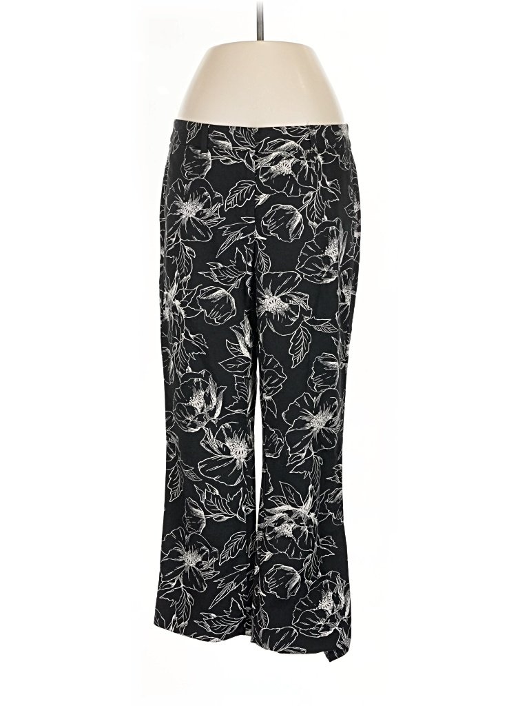 White Casual Pants - Mid/Reg Rise: Black Bottoms - Size 2