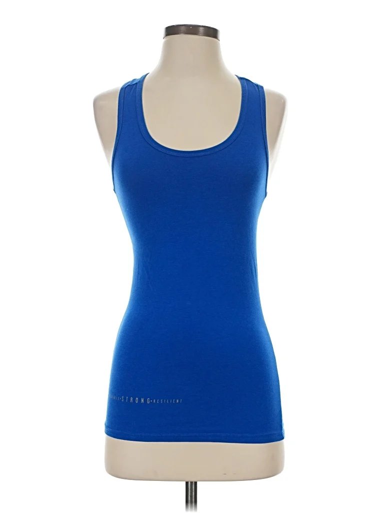 Bend Active Tank Top: Blue Activewear - Size X-Small