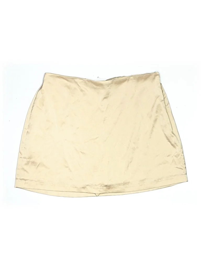 Abercrombie & Fitch Formal Skirt: Ivory Solid Pattern Bottoms - Size Large