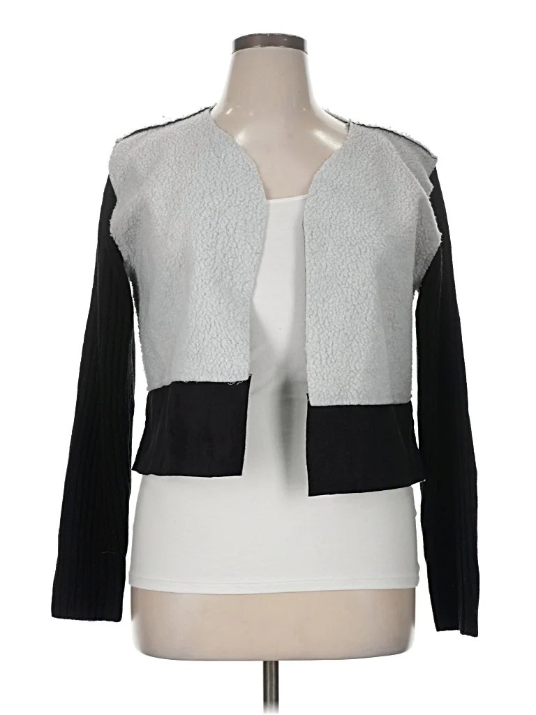 Baciano Blazer Jacket: Gray Color Block Pattern Jackets & Outerwear - Size X-Large