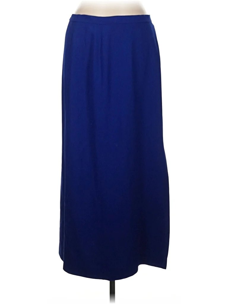 Rimini Formal Skirt: Blue Solid Pattern Bottoms