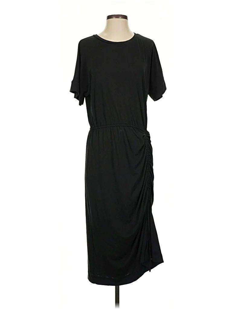 Oliver Bonas Casual Dress: Black Solid Pattern Dresses - Size 12