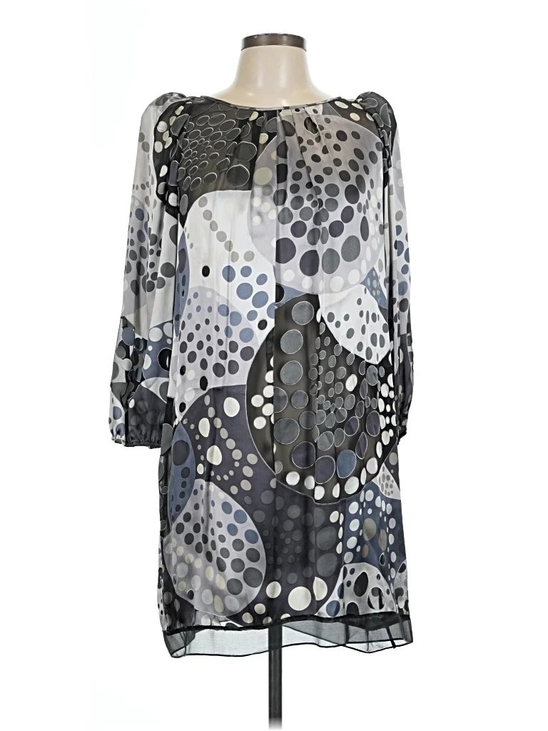 Charles Nolan Casual Dress: Gray Print Pattern Dresses - Used - Size 12