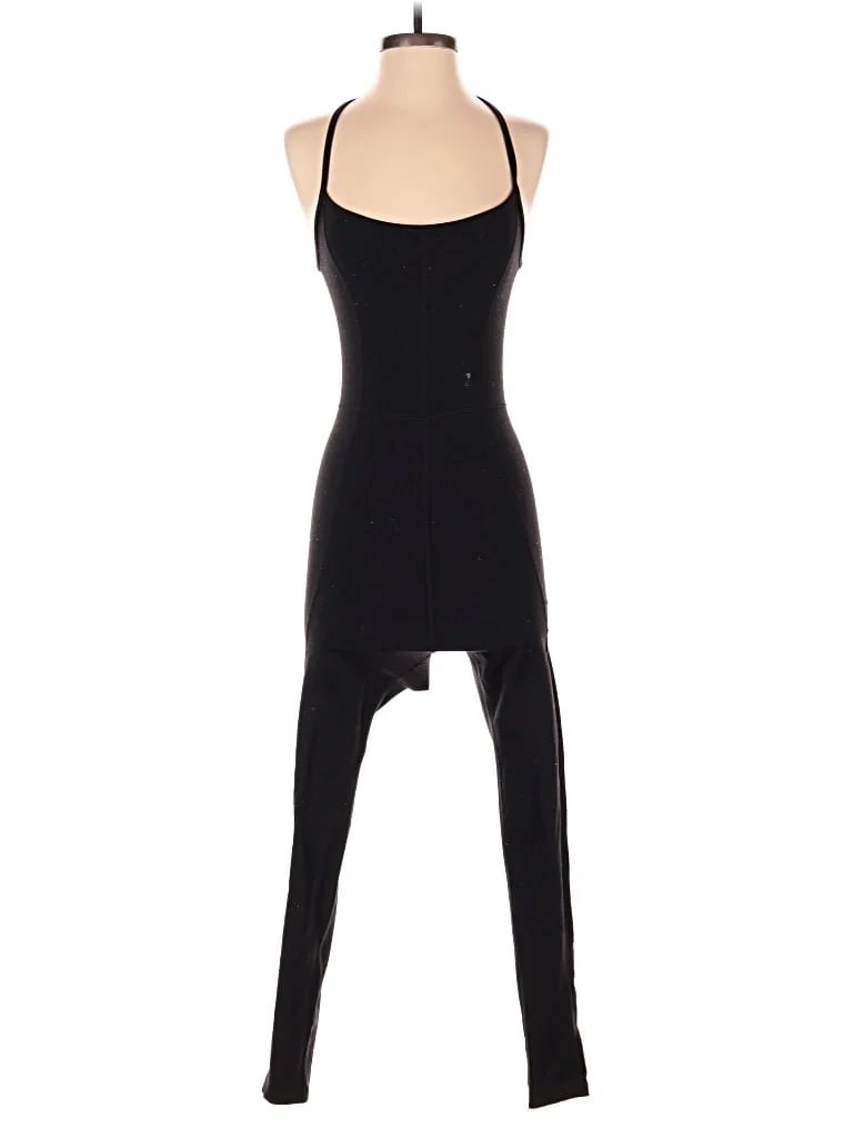 Le Fou Jumpsuit: Black Solid Pattern Jumpsuits - Size Small
