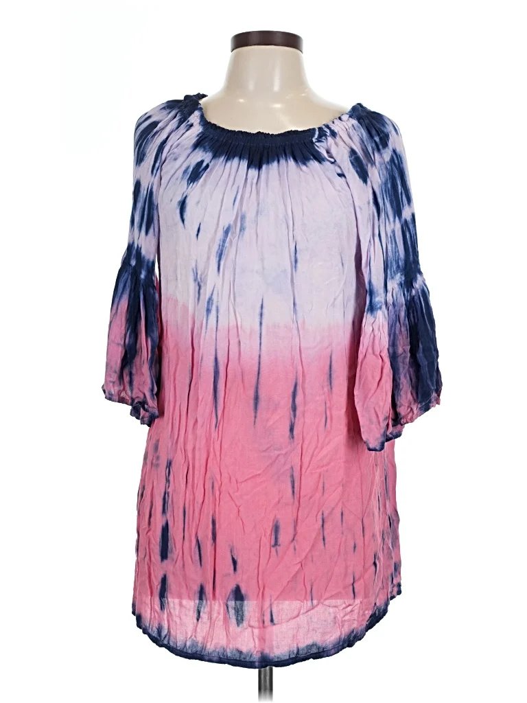 ACE Fashion 3/4 Sleeve T-Shirt: Pink Tops - Size Large