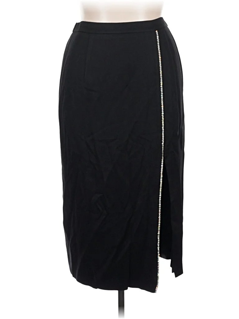 Solini New York Formal Skirt: Black Solid Pattern Bottoms - Size 16