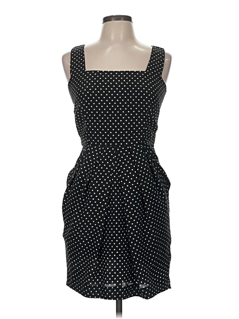 Erin Cocktail Dress: Black Polka Dots Pattern Dresses - Used - Size 6