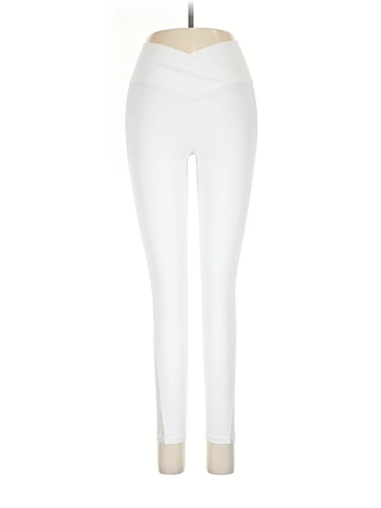 Alara Active Pants - Mid/Reg Rise: White Activewear - Size Medium