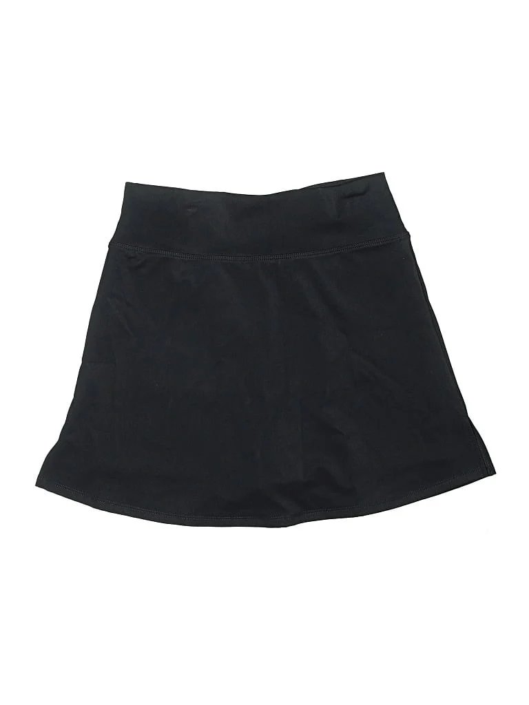 Passementrie Active Skort: Black Solid Pattern Activewear - Size Small