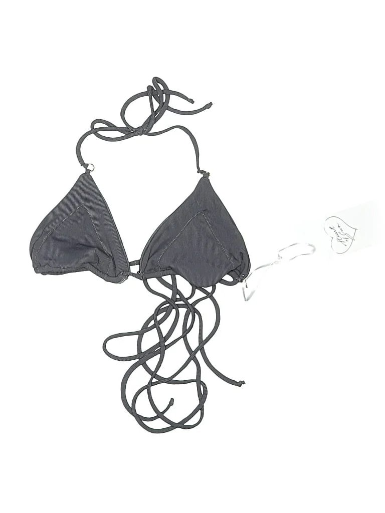 Heart of Sun Swimsuit Top Gray Solid Pattern Swimwear - Used - Size Small