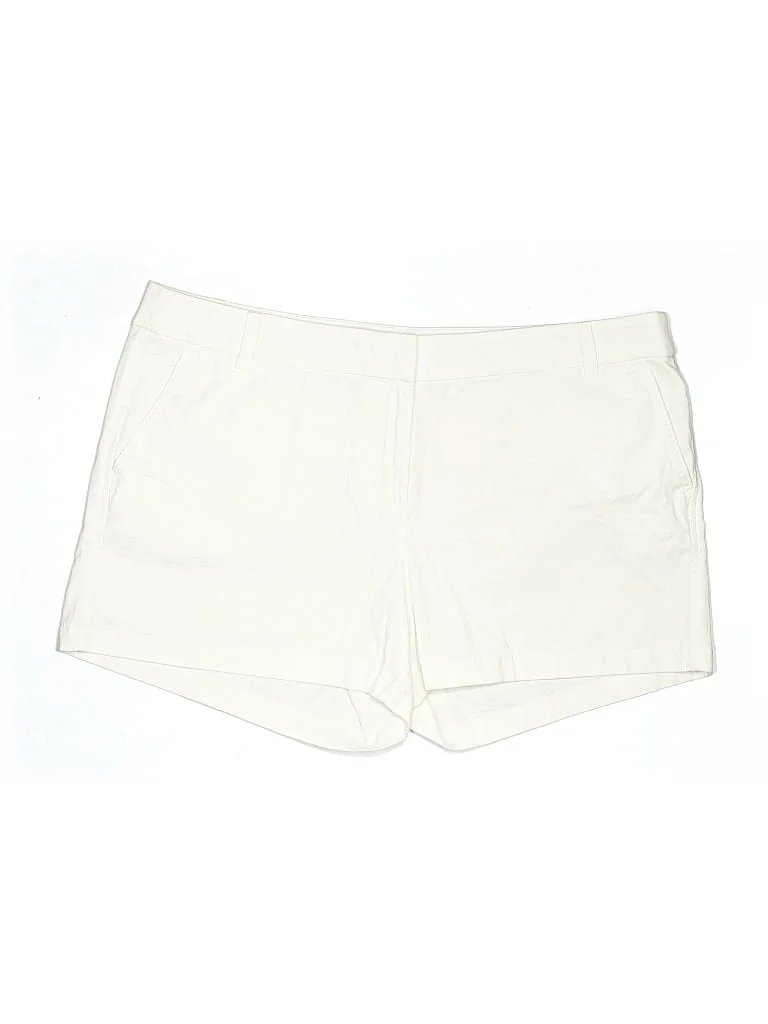 J.Crew Factory Store Athletic Shorts: Ivory Solid Pattern Activewear - Size 16