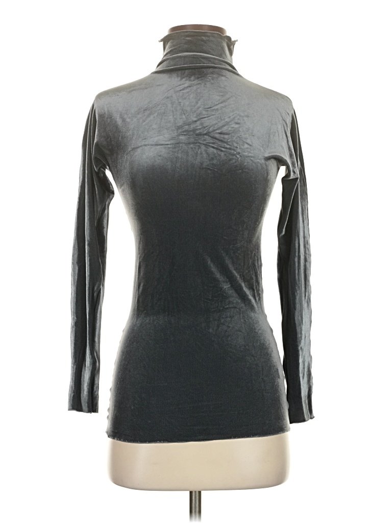 Luxeire Long Sleeve Top Gray Metallic Pattern Turtleneck Tops - Used - Size Small