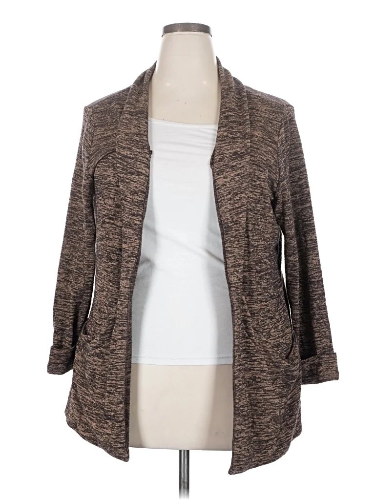 Forever Woman Cardigan Sweater: Brown Sweaters & Sweatshirts - Size 2X