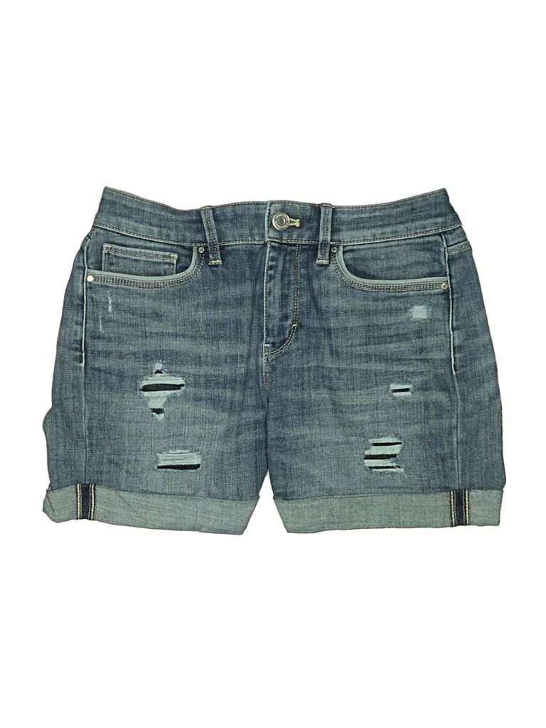 White Denim Shorts: Blue Bottoms - Size 0