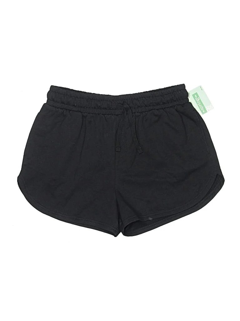 Rebel Sky Athletic Shorts: Black Solid Pattern Activewear - Size Large