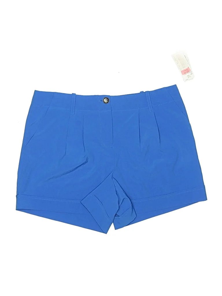 I.N. San Francisco Shorts: Blue Solid Pattern Bottoms - Size 7