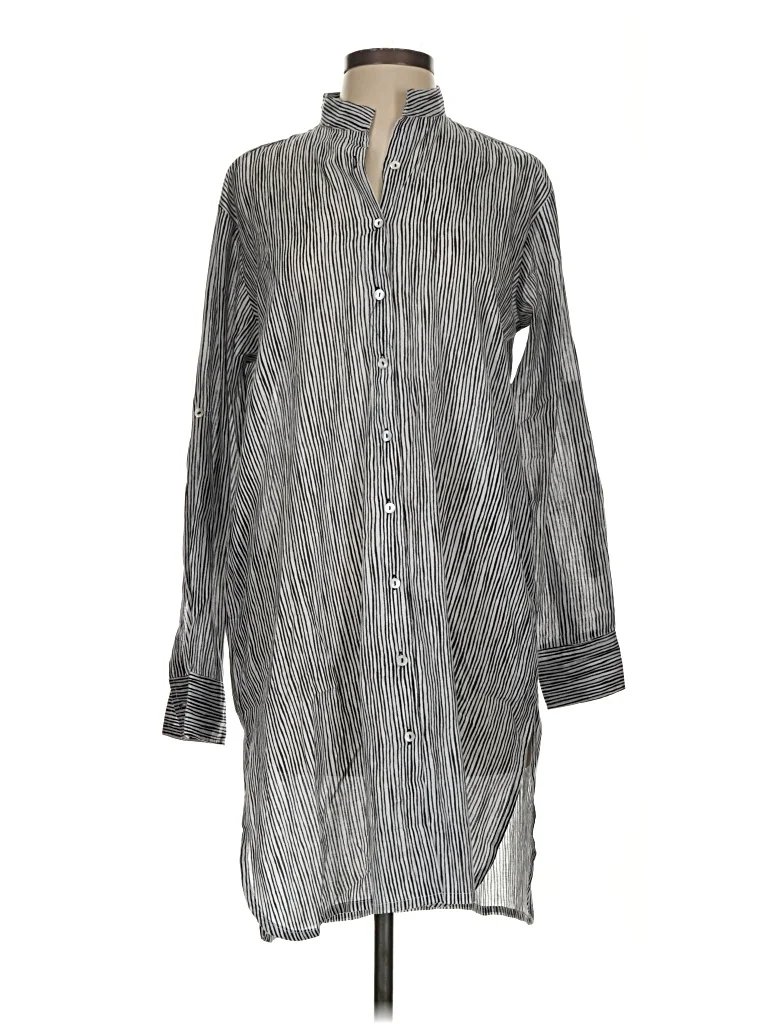 blu Threads Casual Dress - Shirtdress: Gray Dresses - Used - Size Small