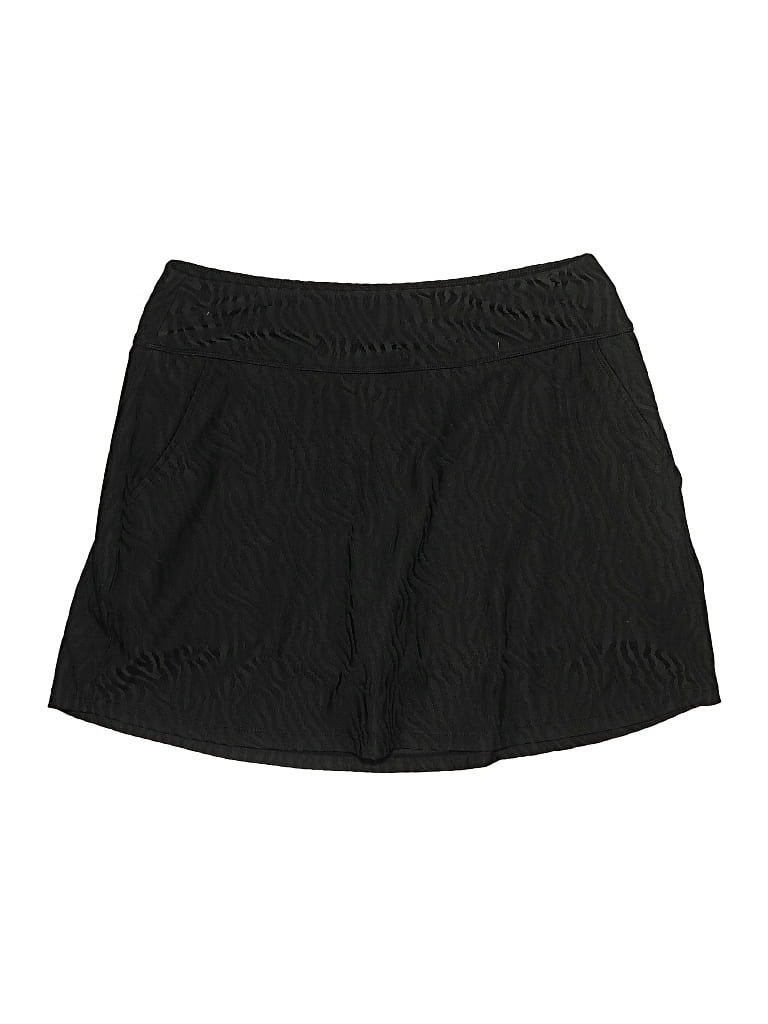 MACADE Active Skort: Black Solid Pattern Activewear - Size X-Large