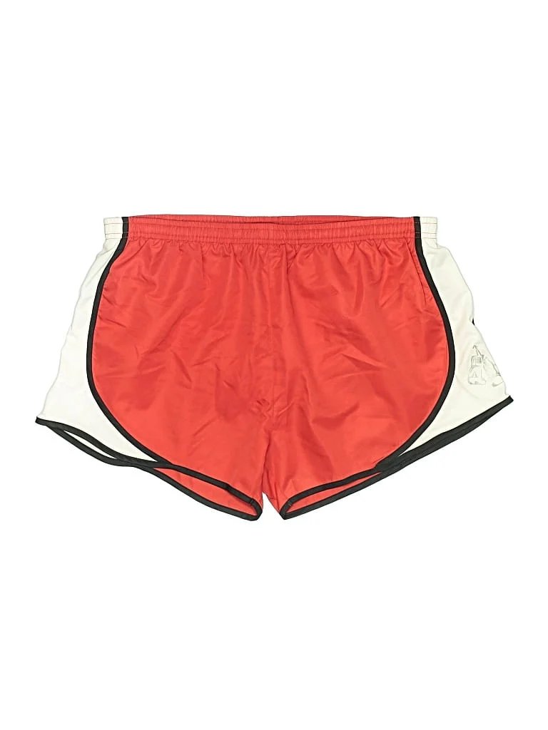 Title Boxing Athletic Shorts: Red Color Block Pattern Activewear - Size X-Large