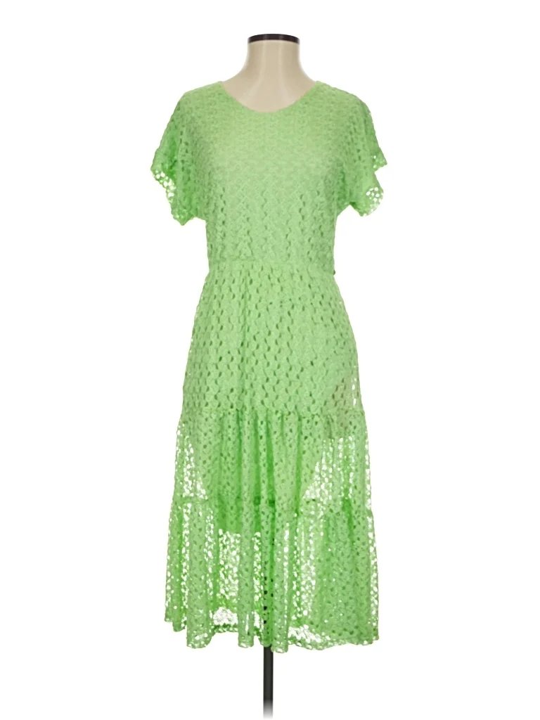 Elizabeth & Nichole Cocktail Dress: Green Dresses - Used - Size P