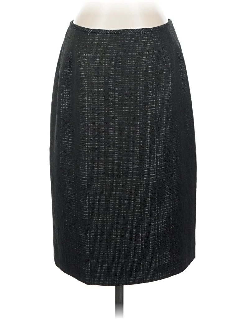 Suit Studio Formal Skirt: Gray Tweed Pattern Bottoms - Size 4 Petite