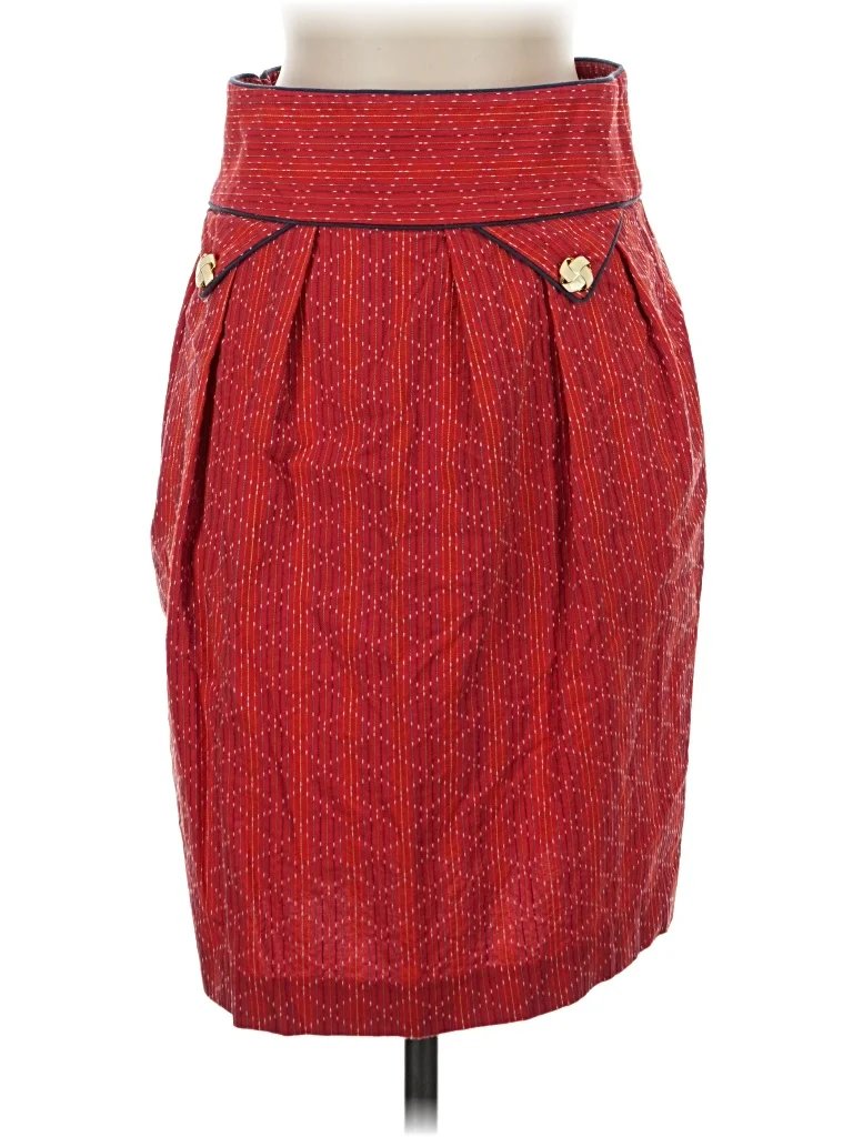 Madchen Casual Skirt: Red Tweed Pattern Bottoms - Size 4