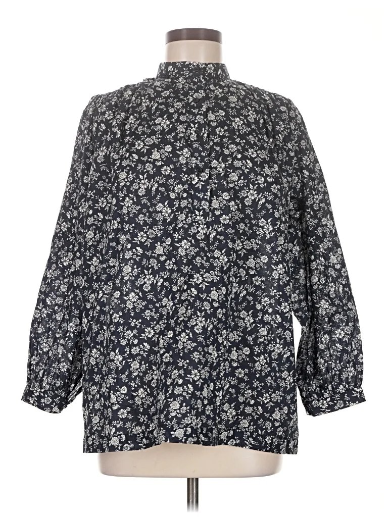 Story 3/4 Sleeve Blouse: Blue Tops